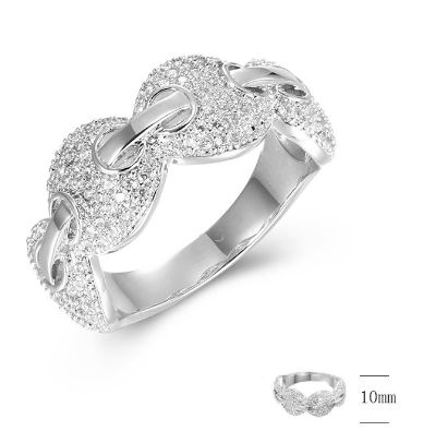 SJ42492, Ladies' Moissanite Ring, S925, Rhodium Plated, White, 5.08g