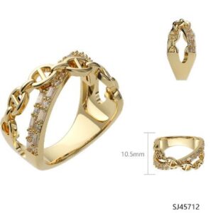 SJ45712, Ladies' Moissanite Ring, S925, Rhodium Plated, White, 3.76g