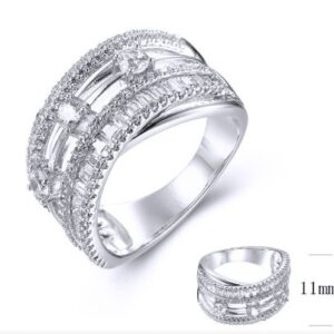 SJ38750, Ladies' Moissanite Ring, S925, Rhodium Plated, White, 5.74g