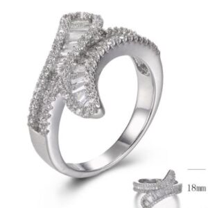 SJ29779, Ladies' Moissanite Ring, S925, Rhodium Plated, White, 4.64g