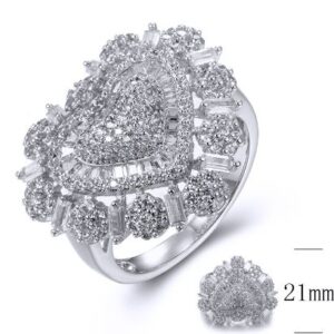 SJ35805, Ladies' Moissanite Ring, S925, Rhodium Plated, White, 5.79g