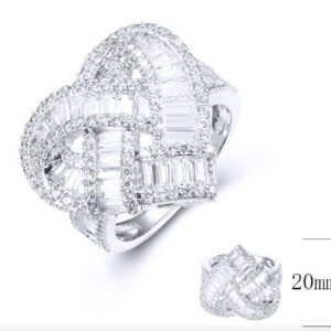 SJ35789, Ladies' Moissanite Ring, S925, Rhodium Plated, White, 6.77g