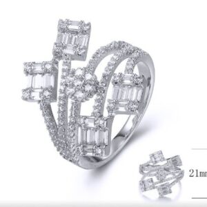 SJ34748, Ladies' Moissanite Ring, S925, Rhodium Plated, White, 4.43g
