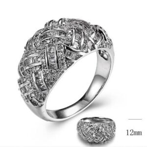 SJ30024, Ladies' Moissanite Ring, S925, Rhodium Plated, White, 6.87g