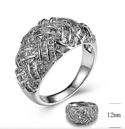 SJ30024, Ladies' Moissanite Ring, S925, Rhodium Plated, White, 6.87g