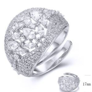 SJ32832, Ladies' Moissanite Ring, S925, Rhodium Plated, White, 5.7g