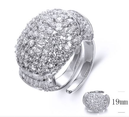 SJ34318, Ladies' Moissanite Ring, S925, Rhodium Plated, White, 8.76g