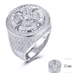 SJ31963, Ladies' Moissanite Ring, S925, Rhodium Plated, White, 12.3g