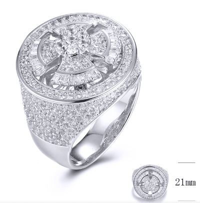 SJ31963, Ladies' Moissanite Ring, S925, Rhodium Plated, White, 12.3g