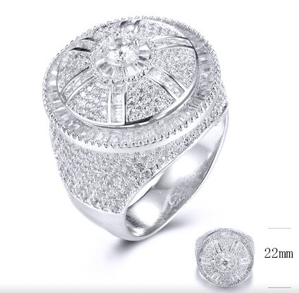 SJ31957, Ladies' Moissanite Ring, S925, Rhodium Plated, White, 12.73g