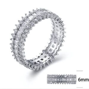 SJ22595, Ladies' Moissanite Ring, S925, Rhodium Plated, White, 3.23g