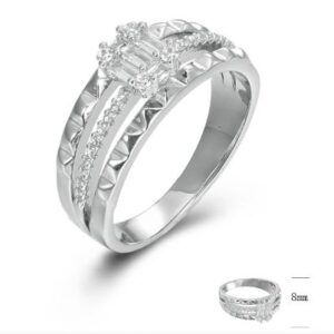 SJ45370, Ladies' Moissanite Ring, S925, Rhodium Plated, White, 4.3g