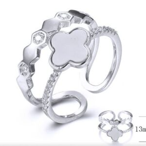 SJ35304, Ladies' Moissanite Ring, S925, Rhodium Plated, White, 3.3g