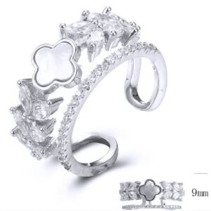 SJ35272, Ladies' Moissanite Ring, S925, Rhodium Plated, White, 3.6g