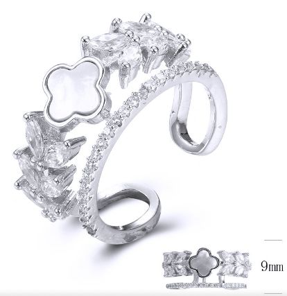 SJ35272, Ladies' Moissanite Ring, S925, Rhodium Plated, White, 3.6g