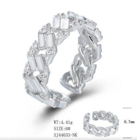 SJ44633, Ladies' Moissanite Ring, S925, Rhodium Plated, White, 3.98g