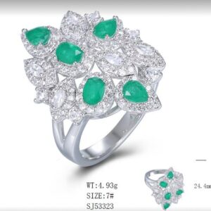 SJ53323, Ladies' Moissanite Ring, S925, Rhodium Plated, White, 4.8g