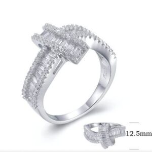 SJ26332, Ladies' Moissanite Ring, S925, Rhodium Plated, White, 5.27g