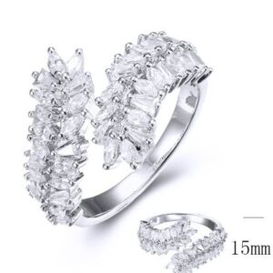 SJ36599, Ladies' Moissanite Ring, S925, Rhodium Plated, White, 3.98g