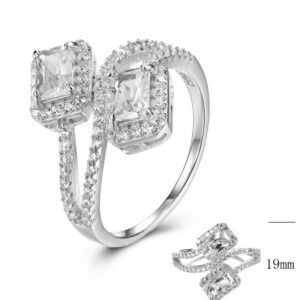 SJ29156, Ladies' Moissanite Ring, S925, Rhodium Plated, White, 4.15g