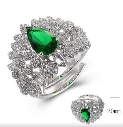 SJ38354, Ladies' Moissanite Ring, S925, Rhodium Plated, White, 6.86g