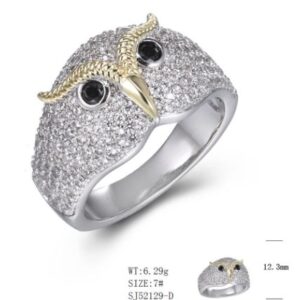 SJ52129, Ladies' Moissanite Ring, S925, Rhodium Plated, White, 5.62g