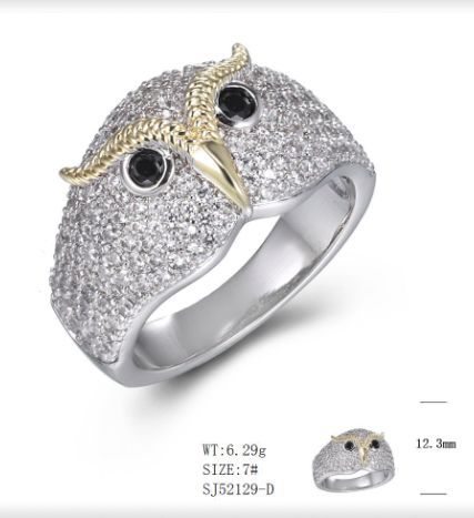 SJ52129, Ladies' Moissanite Ring, S925, Rhodium Plated, White, 5.62g