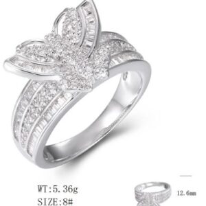 SJ51182, Ladies' Moissanite Ring, S925, Rhodium Plated, White, 5.58g