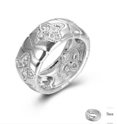 SJ45427, Ladies' Moissanite Ring, S925, Rhodium Plated, White, 8.61g