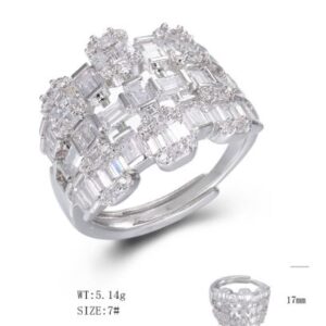SJ49039, Ladies' Moissanite Ring, S925, Rhodium Plated, White, 5.46g