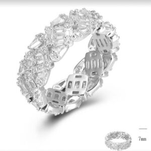 SJ45272, Ladies' Moissanite Ring, S925, Rhodium Plated, White, 4.68g