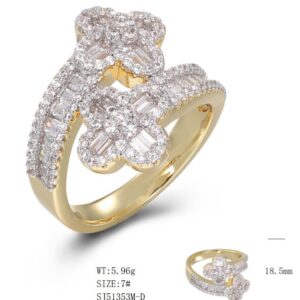 SJ51353, Ladies' Moissanite Ring, S925, Rhodium Plated, White, 5.61g