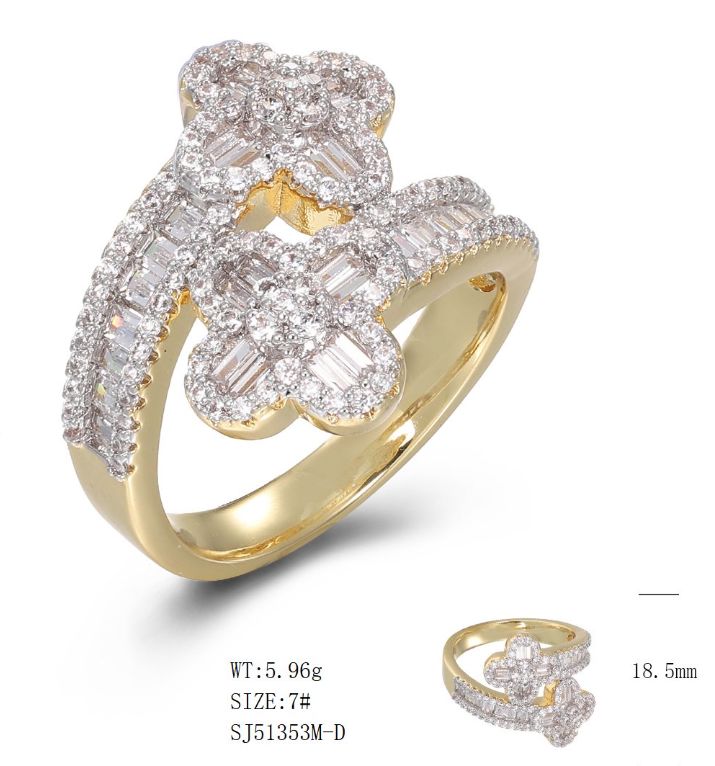SJ51353, Ladies' Moissanite Ring, S925, Rhodium Plated, White, 5.61g