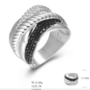 SJ50735, Ladies' Moissanite Ring, S925, Rhodium Plated, White, 8.46g