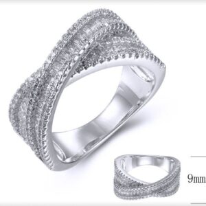 SJ38868, Ladies' Moissanite Ring, S925, Rhodium Plated, White, 5.45g