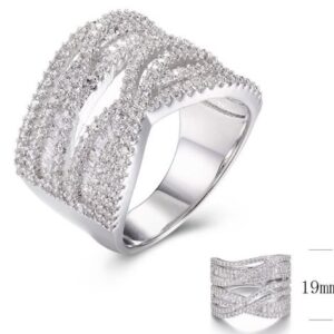 SJ29840, Ladies' Moissanite Ring, S925, Rhodium Plated, White, 8.47g