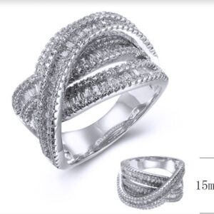 SJ38562, Ladies' Moissanite Ring, S925, Rhodium Plated, White, 9.67g