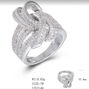 SJ52140, Ladies' Moissanite Ring, S925, Rhodium Plated, White, 9.53g