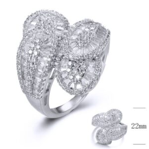 SJ34956, Ladies' Moissanite Ring, S925, Rhodium Plated, White, 6.7g