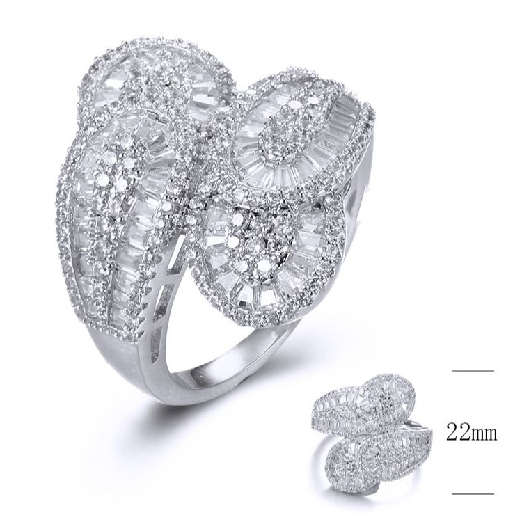 SJ34956, Ladies' Moissanite Ring, S925, Rhodium Plated, White, 6.7g
