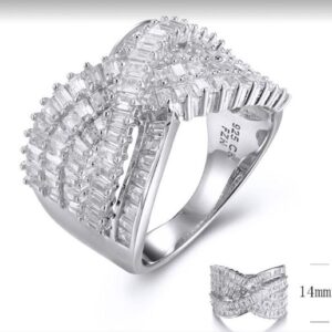 SJ31674, Ladies' Moissanite Ring, S925, Rhodium Plated, White, 7.23g