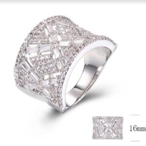 SJ29053, Ladies' Moissanite Ring, S925, Rhodium Plated, White, 6.58g