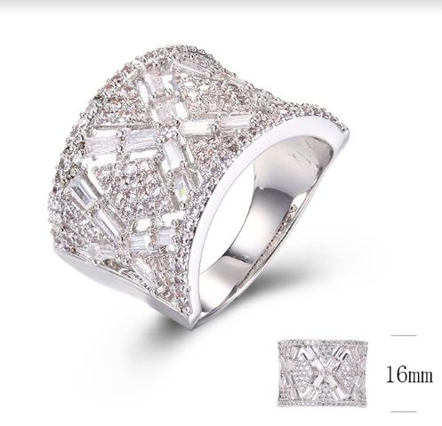 SJ29053, Ladies' Moissanite Ring, S925, Rhodium Plated, White, 6.58g
