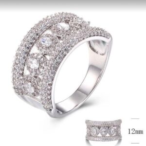 SJ30048, Ladies' Moissanite Ring, S925, Rhodium Plated, White, 5.1g