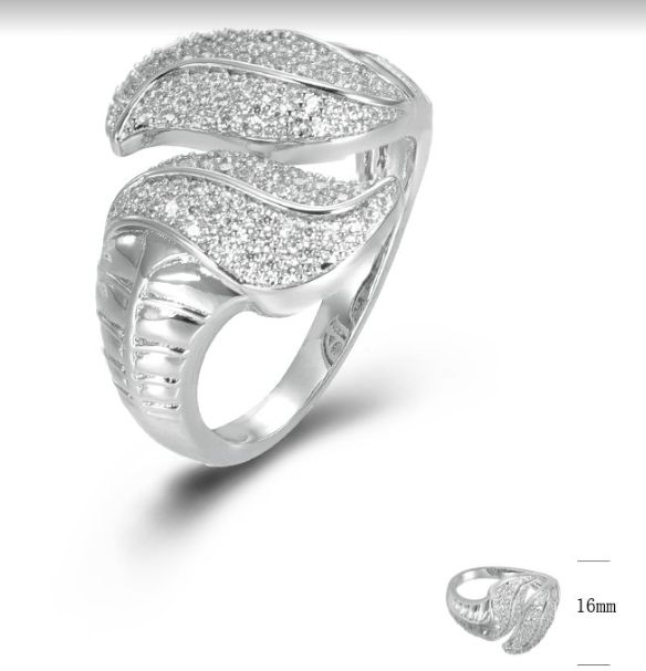 SJ44431, Ladies' Moissanite Ring, S925, Rhodium Plated, White, 5.36g