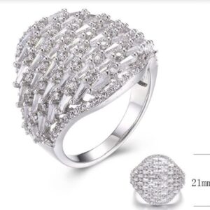 SJ29833, Ladies' Moissanite Ring, S925, Rhodium Plated, White, 5.4g