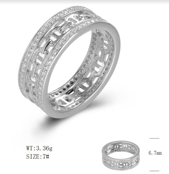 SJ49841, Ladies' Moissanite Ring, S925, Rhodium Plated, White, 3.4g