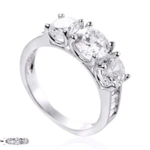 SJ22677, Ladies' Moissanite Ring, S925, Rhodium Plated, White, 4.66g