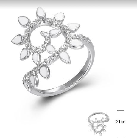 SJ44874, Ladies' Moissanite Ring, S925, Rhodium Plated, White, 3.4g