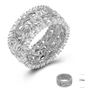 SJ47311, Ladies' Moissanite Ring, S925, Rhodium Plated, White, 6.21g